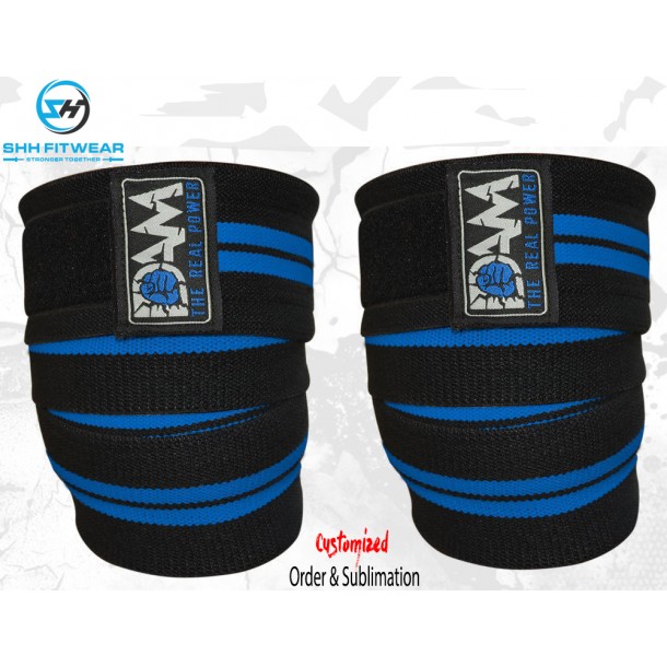 SHH HEAVY DUTY KNEE WRAPS HEAVY WEIGHT LIFTING BODYBUILDING POWER LIFTING STRAPS KW-006